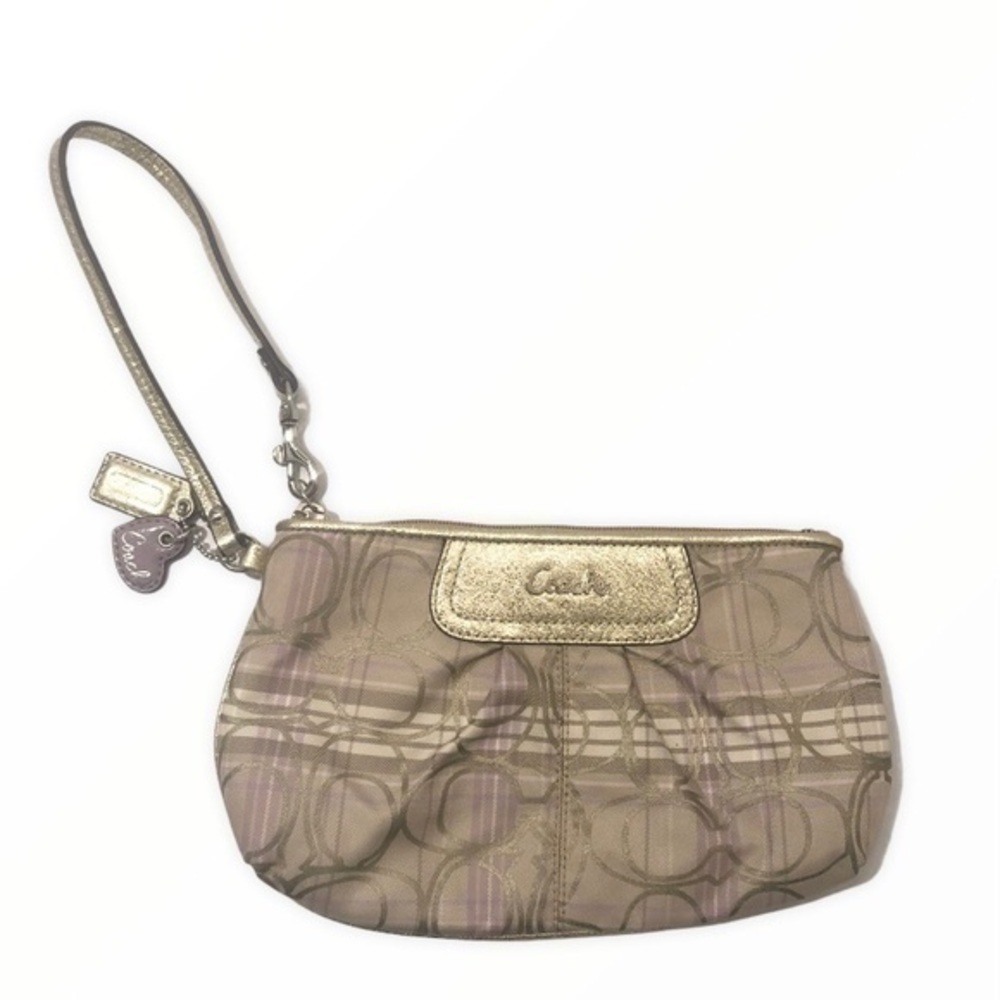 Coach lavender purple wristlet bag